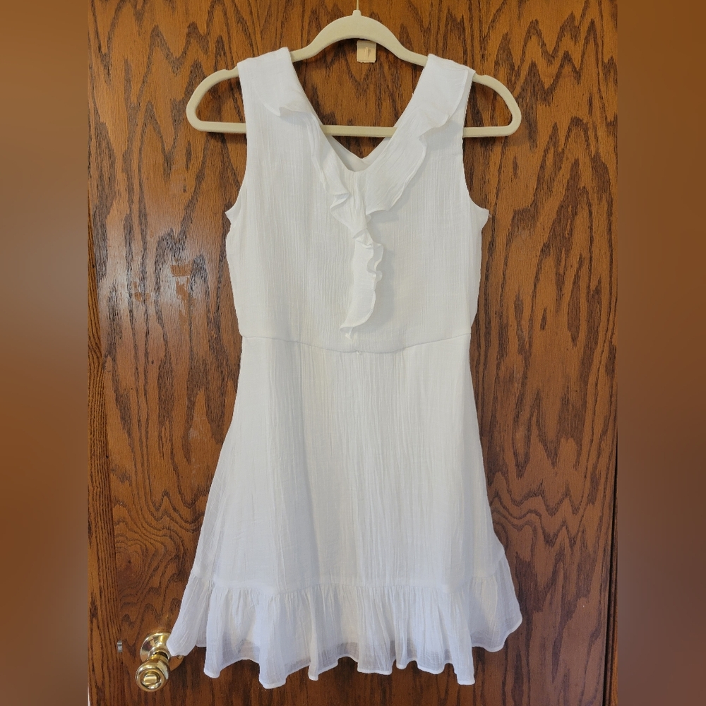 Girls White Sleeveless Dress
